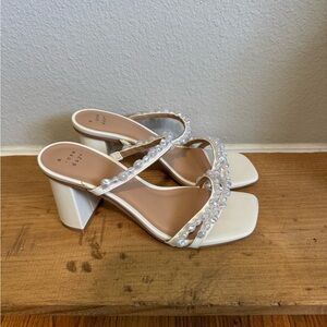 A New Day White Heeled Sandals with Sparkly Straps